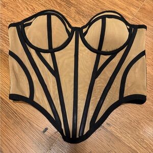 Elegant Black and Tan Bustier